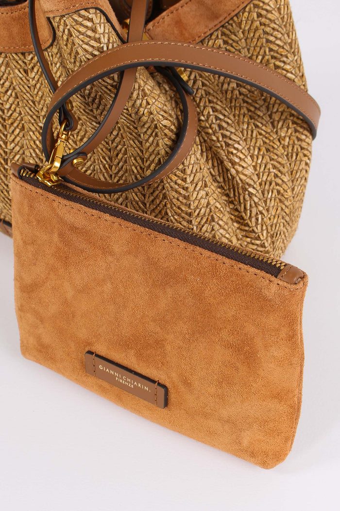 Dua Shopping Paglia Inserto Camoscio Cookie-4