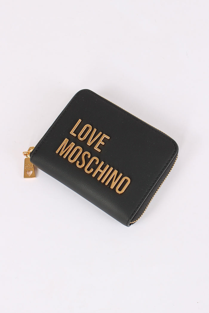 Zip Around Medio Scritta Logo Nero/oro-5