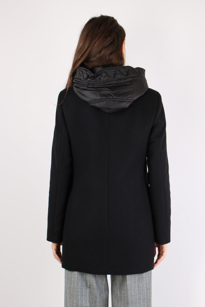 Cappotto Toggle Panno Nero-4
