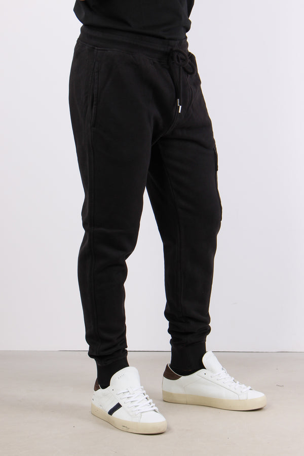 Pantalone Felpa Cargo Black-2