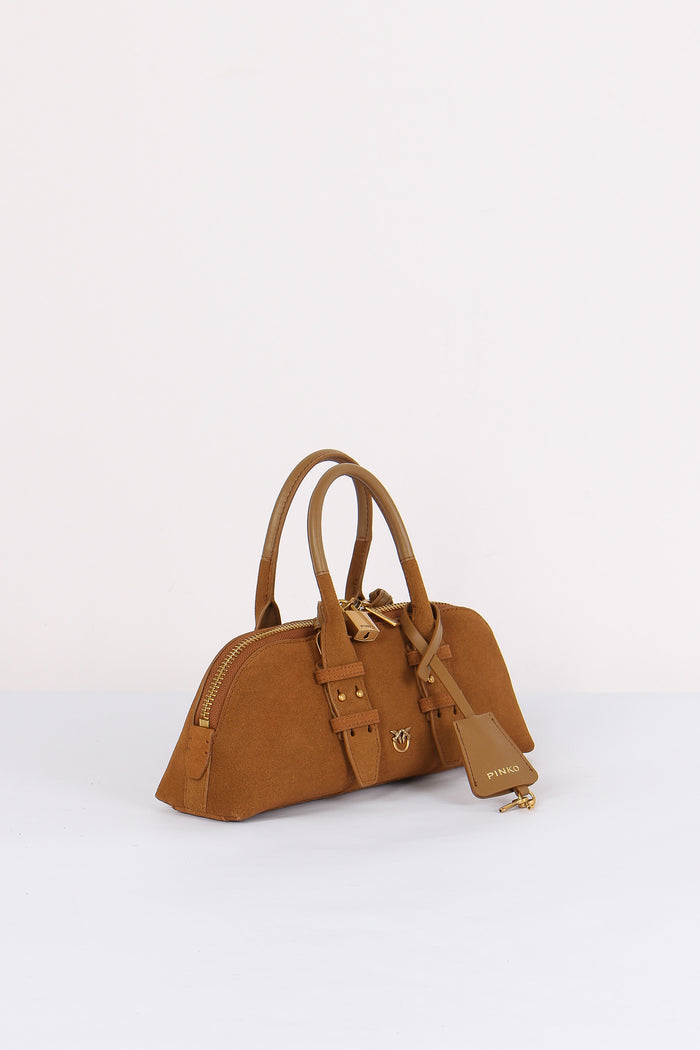 Bowling Bag Suede Marrone-7