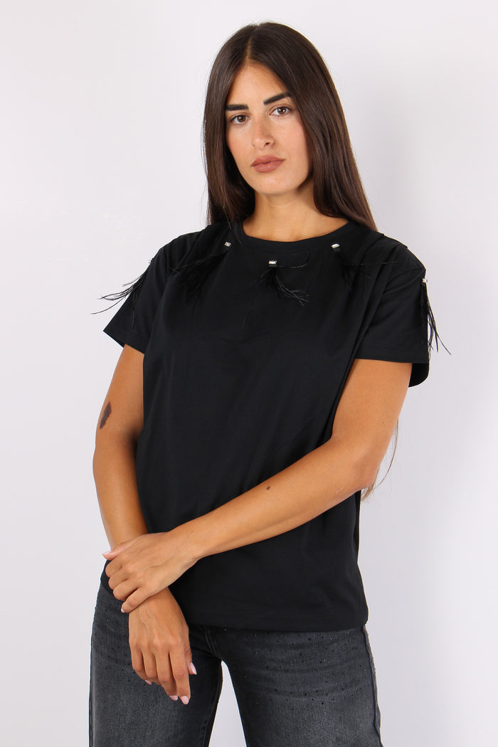 Plume T-shirt M/m Piume Black-2
