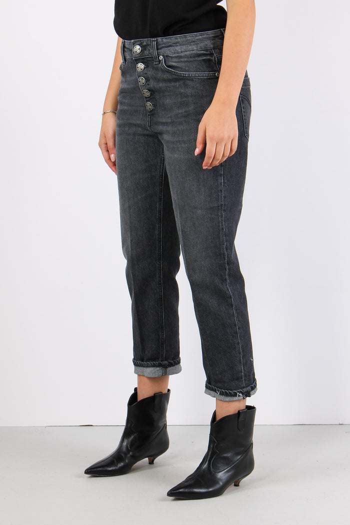 Koons Denim Bottone Gioiello Nero-3