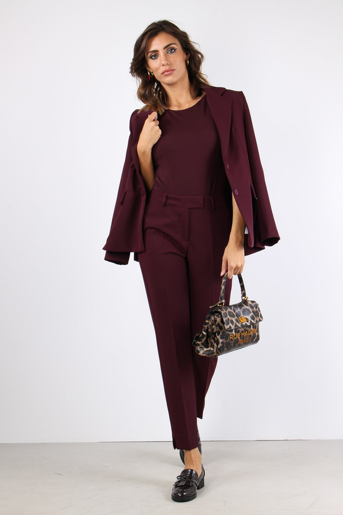 Pantalone Sigaretta Fluido Bordeaux-5