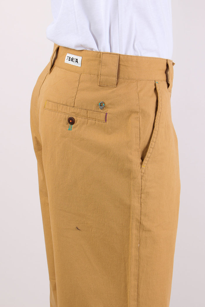 Pantalone Gamba Larga Cammello-7