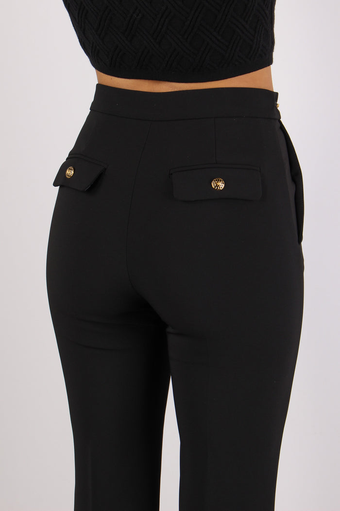 Pantalone Zampa Catena Nero-10