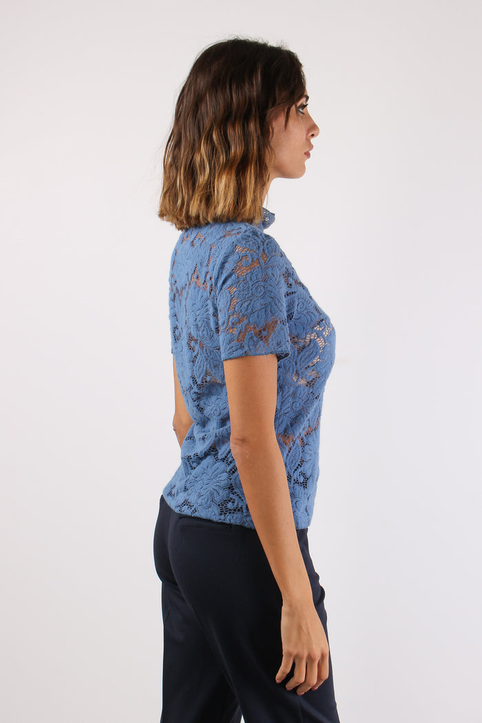 T-shirt M/m Pizzo Azzurro-5