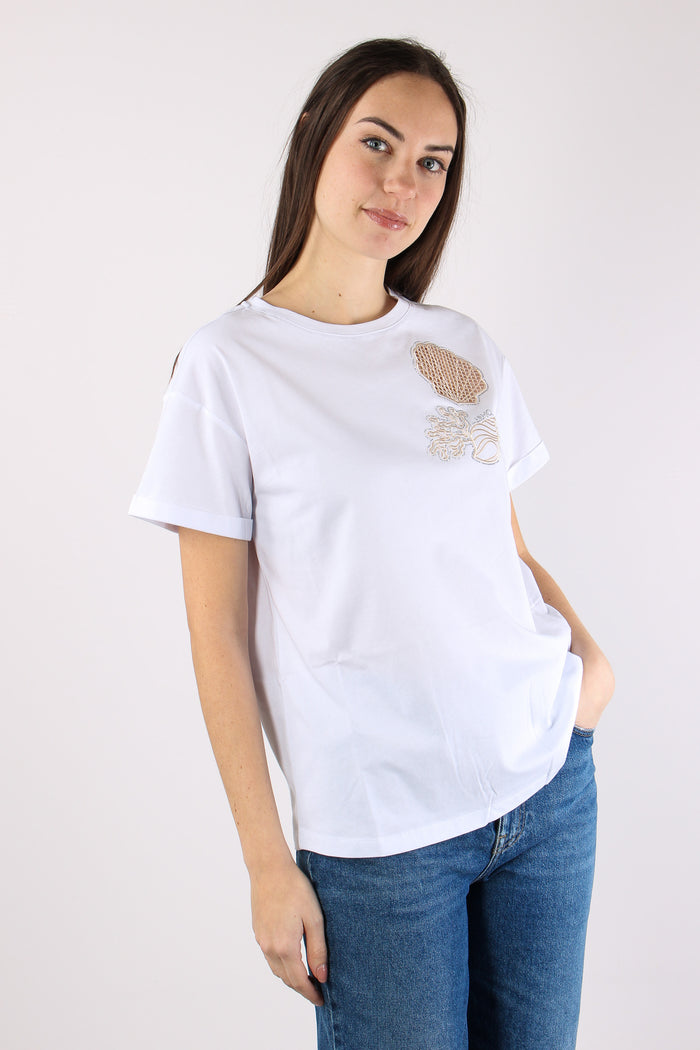 T-shirt Stampa Conchiglia Bianco Shell-7