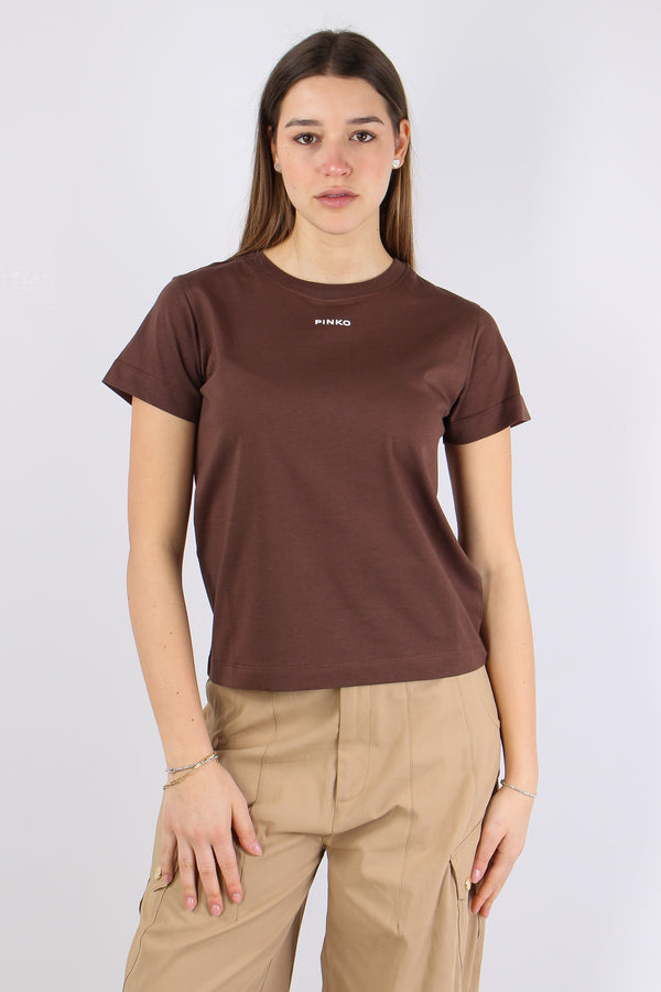 Basico T-shirt Jersey Logo Marrone-2