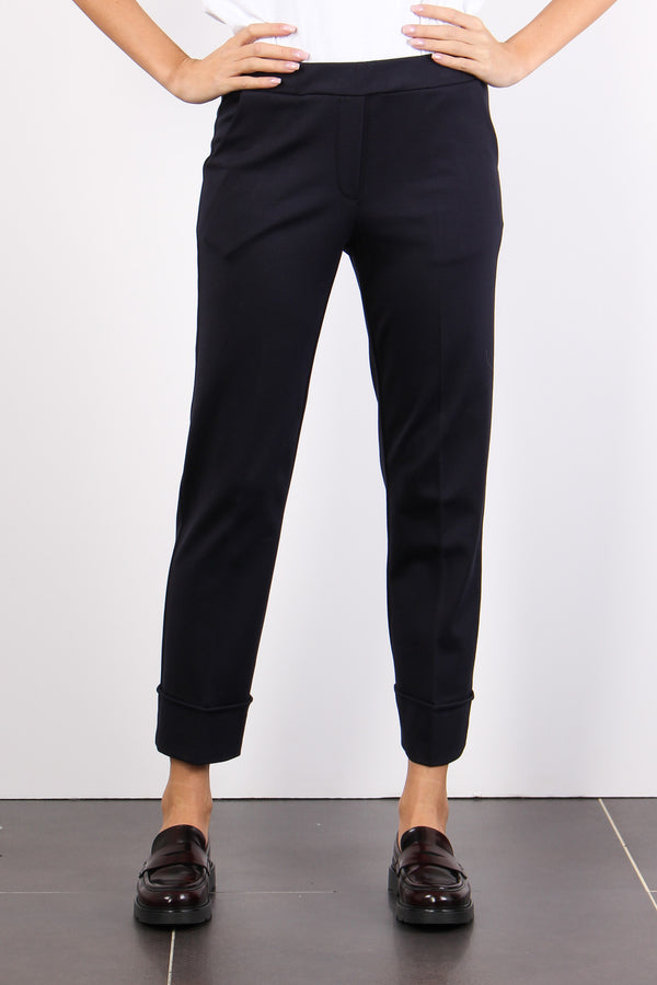 Pantalone Punto Milano Risvolt Blu Navy-2