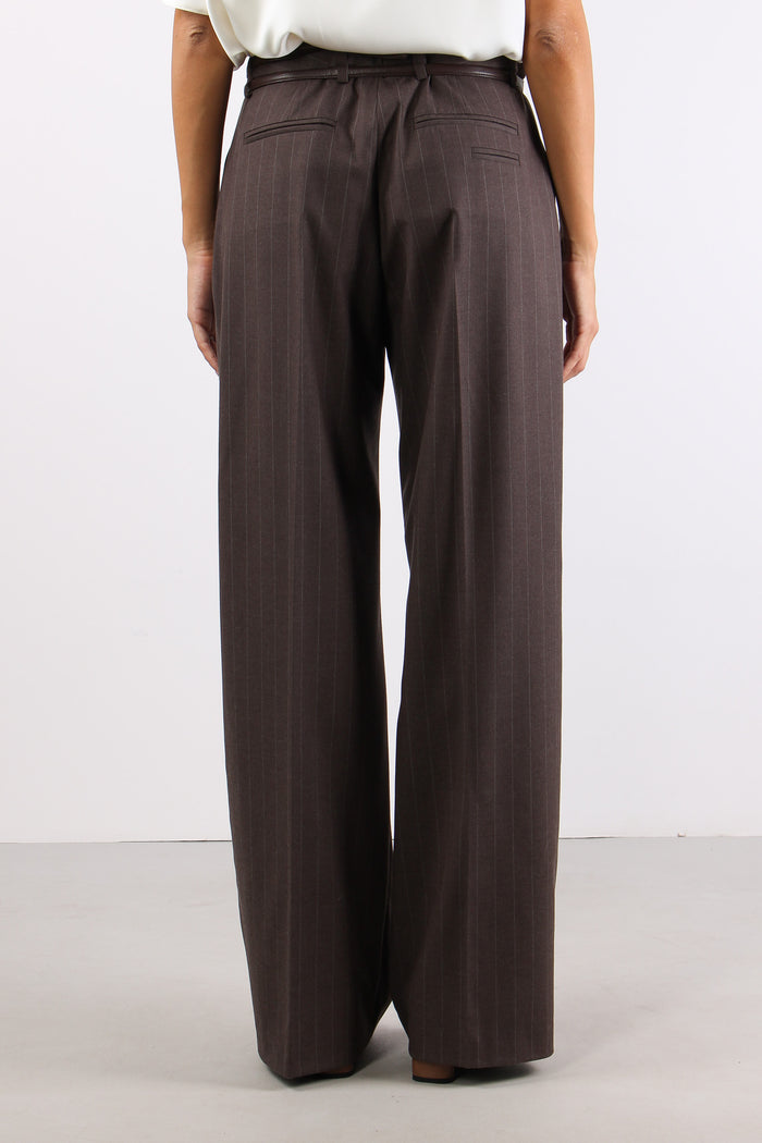 Pantalone Dritto Gessato Taupe-4