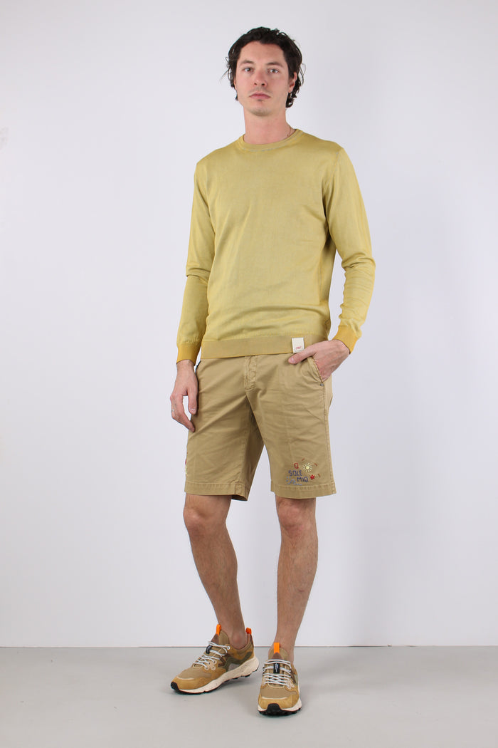 Maglia M/l Filo Reversibile Mostarda/argendo