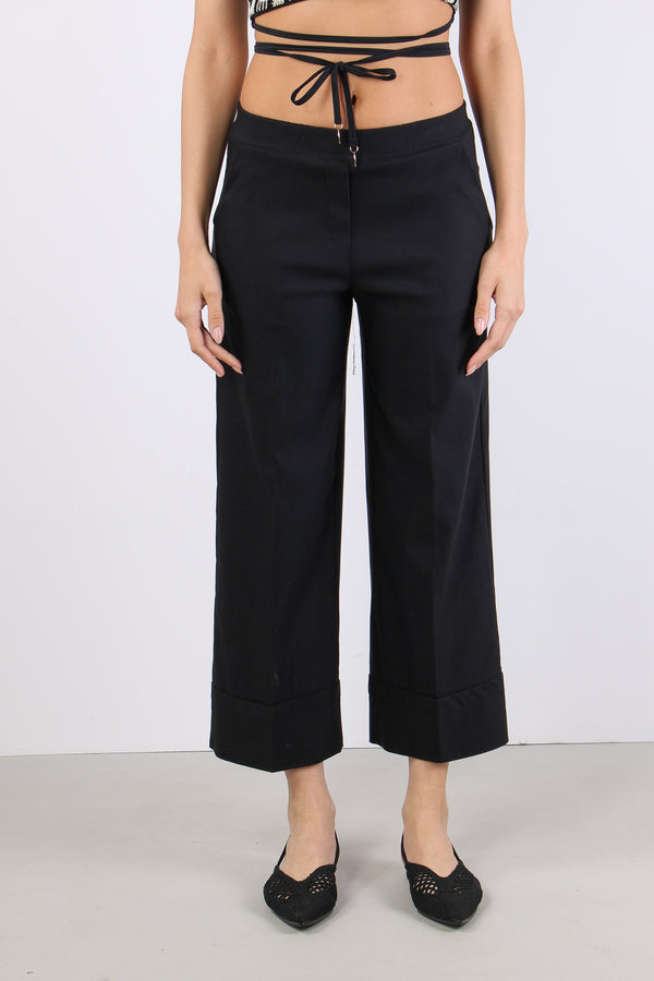Pantalone Cropped Bengalina Nero-2
