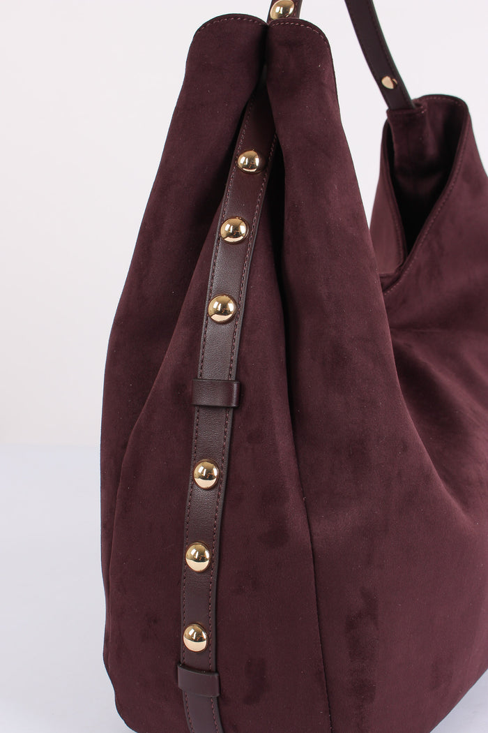 Hobo Ecocamoscio Borchie Red Amburgine-5