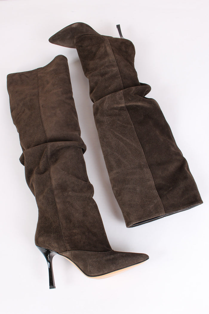 Stivale Alto Camoscio Moro-9