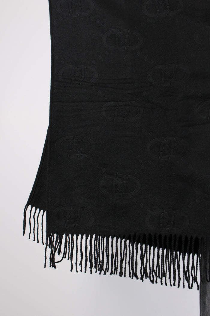 Poncho Check Aniamlier Nero-8