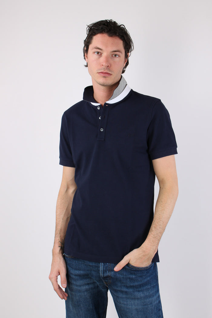 Polo Colletto Contrasto Blu