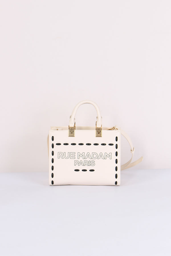 Shopping Mini Rigida Impunture Off White