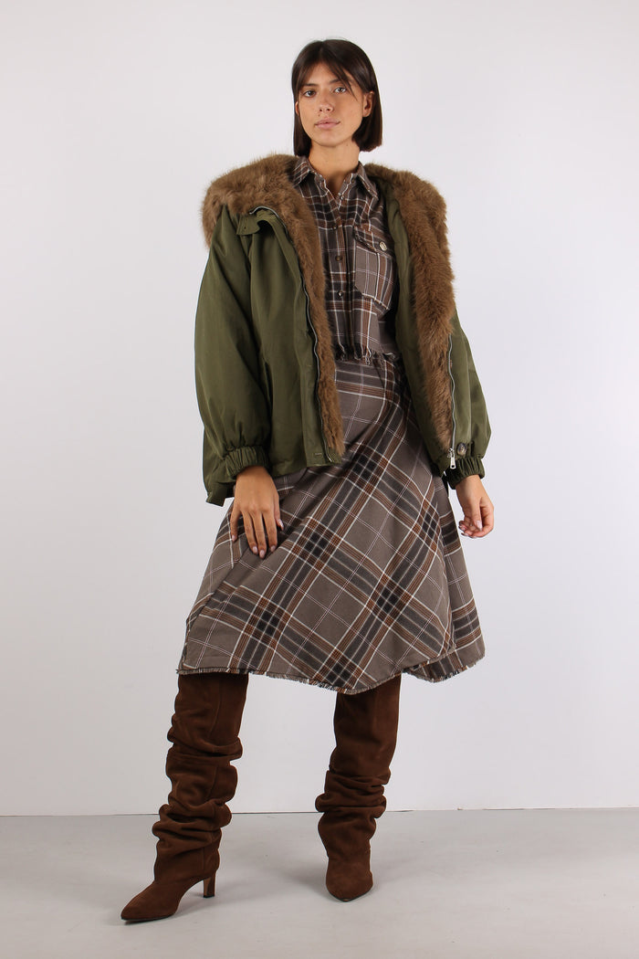 Parka Over Bottoni Laterale Militare-5