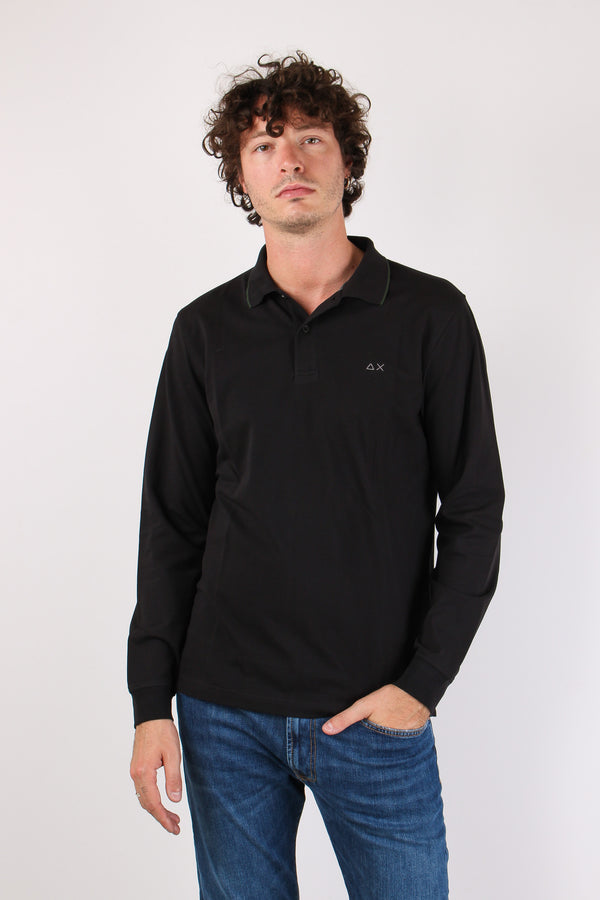 Polo M/l Profilo Contrasto Nero