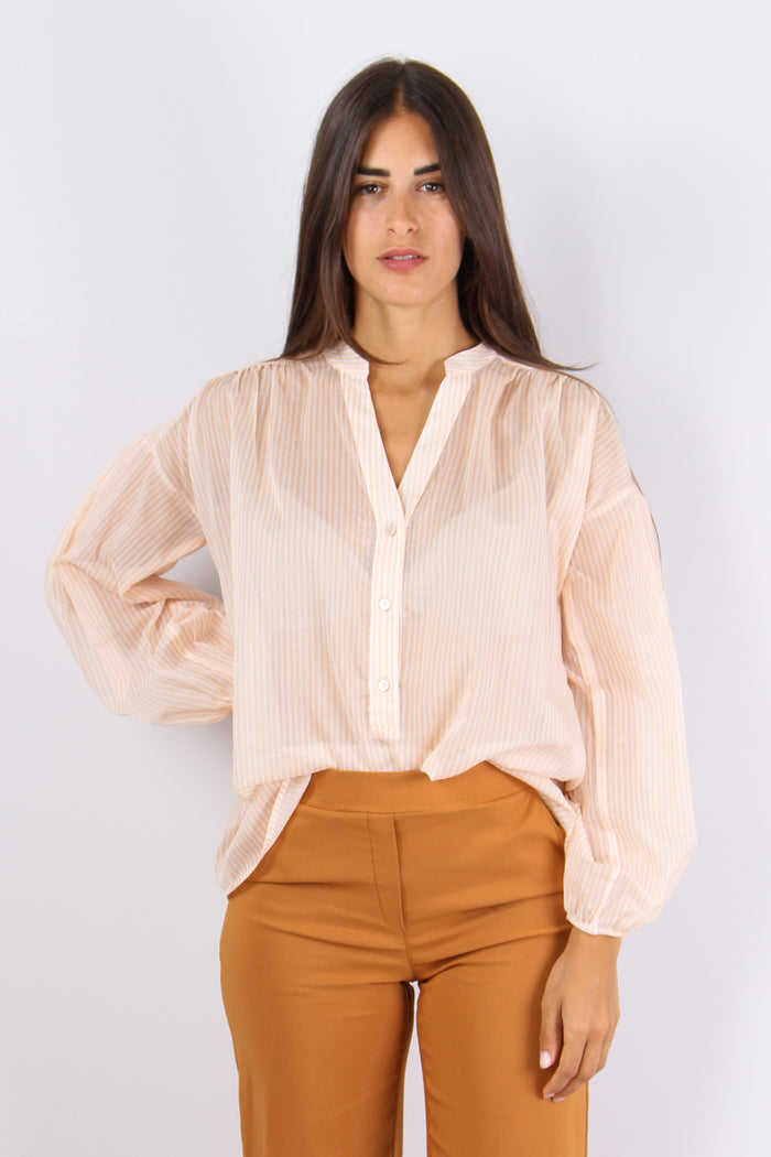 Camicia Mussola Riga Beige/panna-2