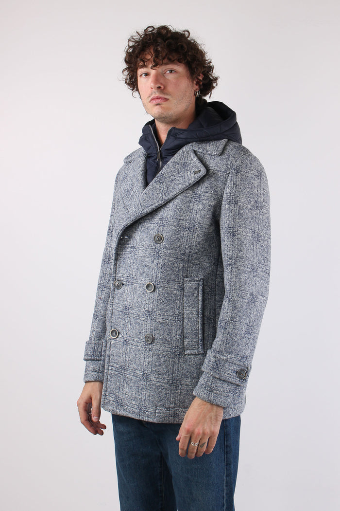 Cappotto Cappuccio Blu Var4-4