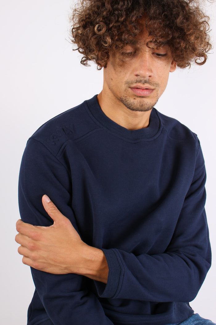 Felpa Logo Tono Su Tono Blue Depth-6