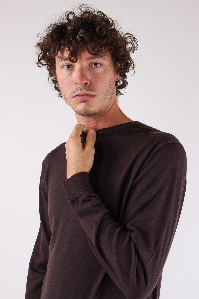 Maglia Girocollo Lana Merinos Cacao-6