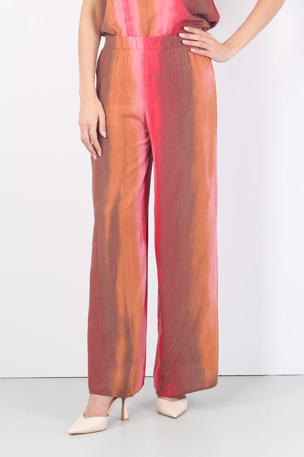 Pantalone Fluido Tie Dye Cioccolato/rosso-2