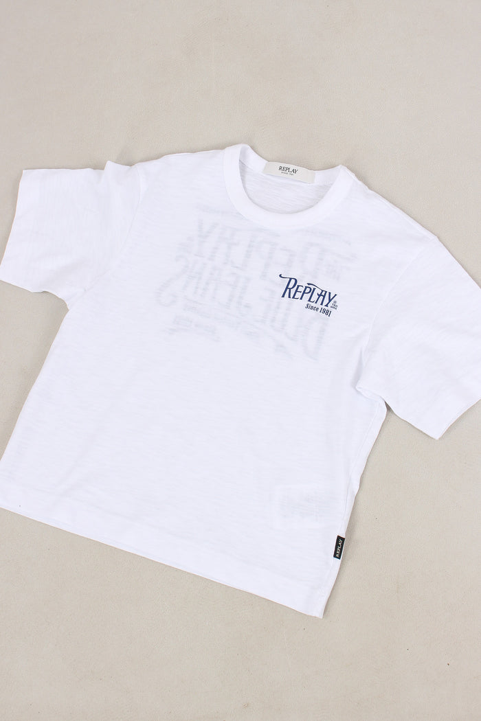 T-shirt Cotone Garzato Bianco-4