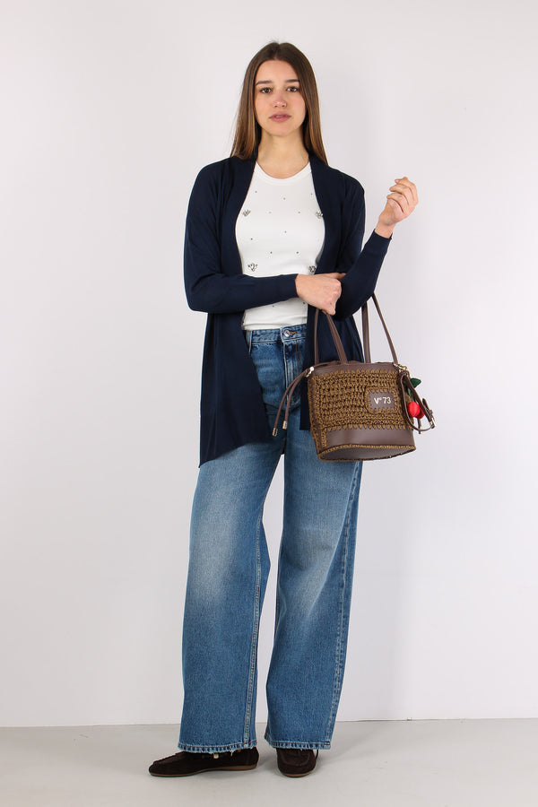 Cardigan Aperto Lunghezza Medi Blu