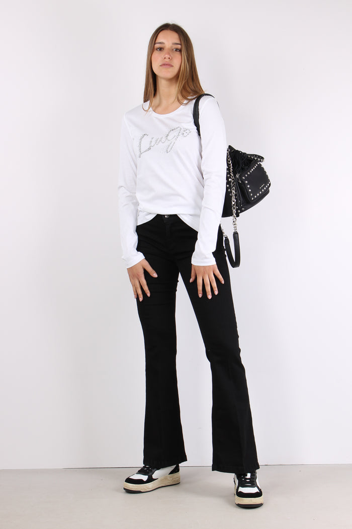 T-shirt Liu Jo Silver Bianco Faded-5