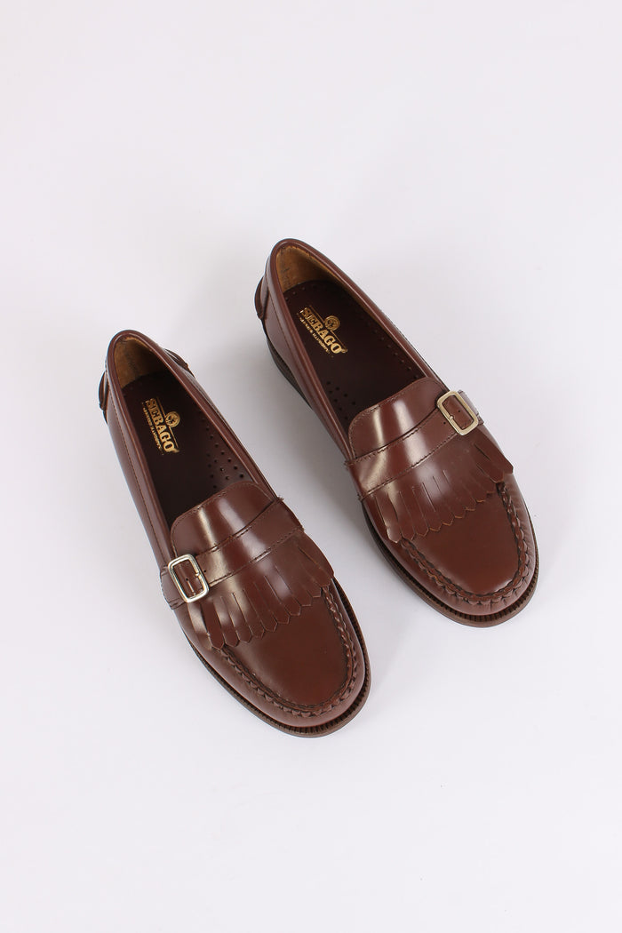Mocassino Pelle Frange Brown-4