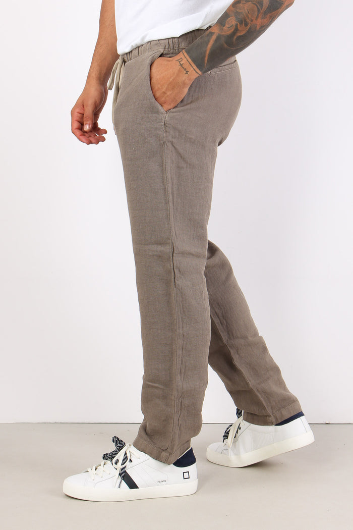 Pantalone Fit Coulisse Fango-5