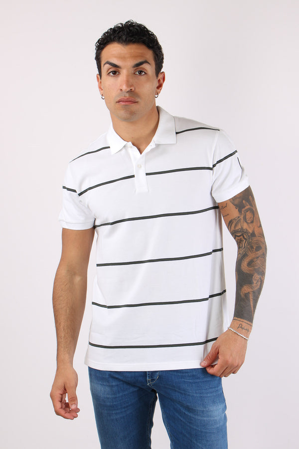 Polo Piquet Riga Bianco/jeep/navy