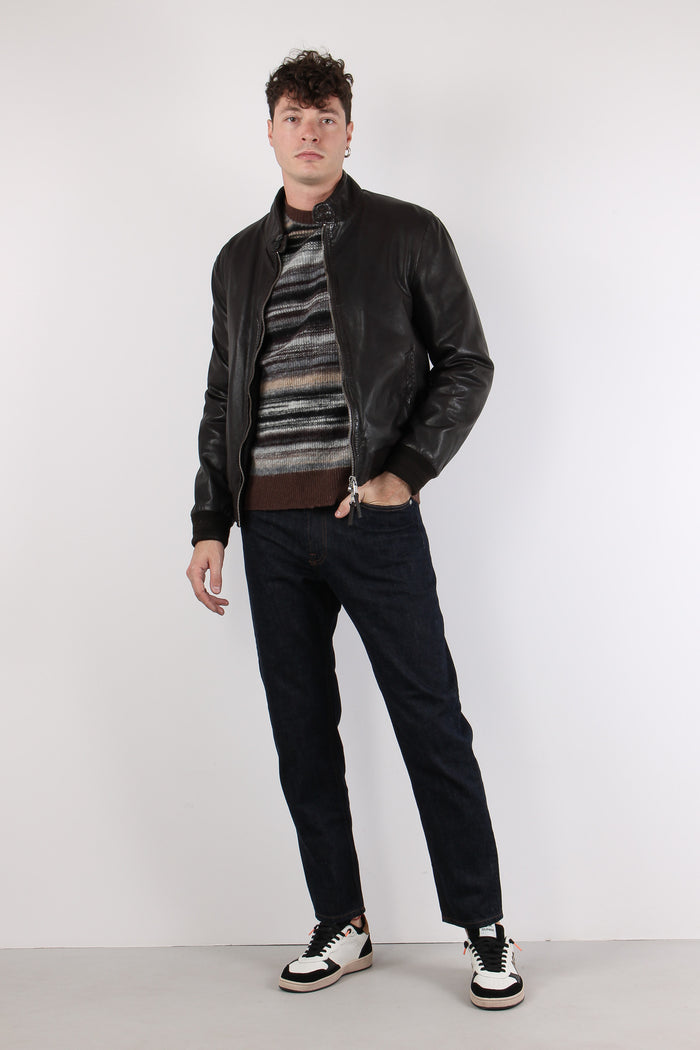 Bomber Pelle Interno Resca Dark Brown-6