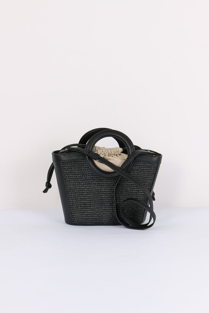 Mini Shopping Rafia Nero-3