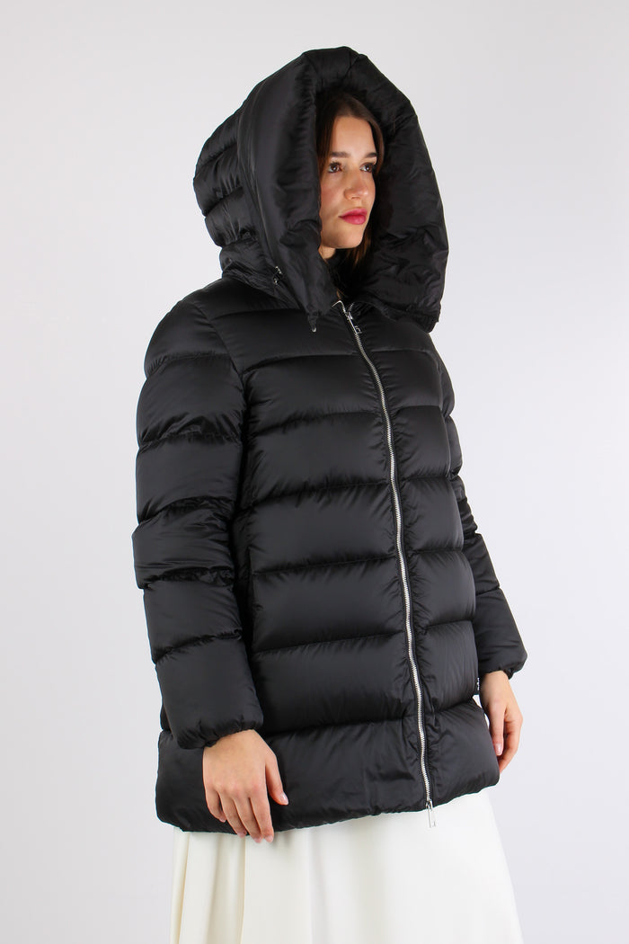 Piumino Lungo Cappuccio Black-9