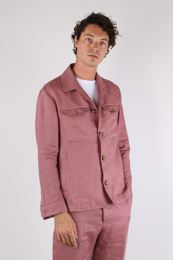 Giacca Camicia 100% Lino Cipolla-5