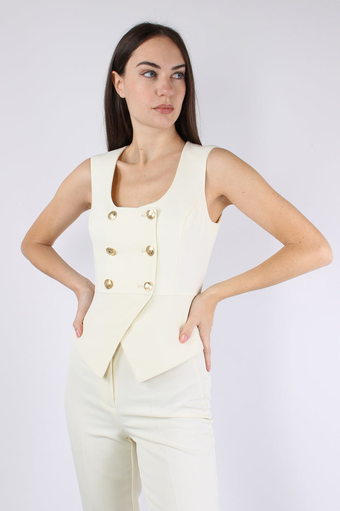 Top Doppiopetto Bottoni Oro New Milk-6
