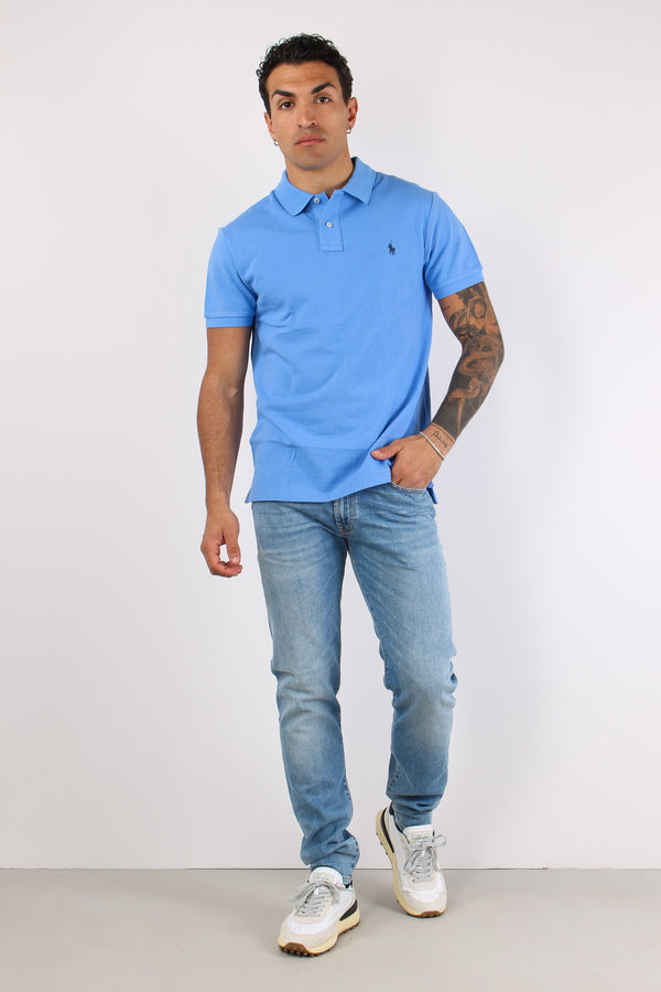 Polo Slim Fit Mesh Harbor Island Blue-2