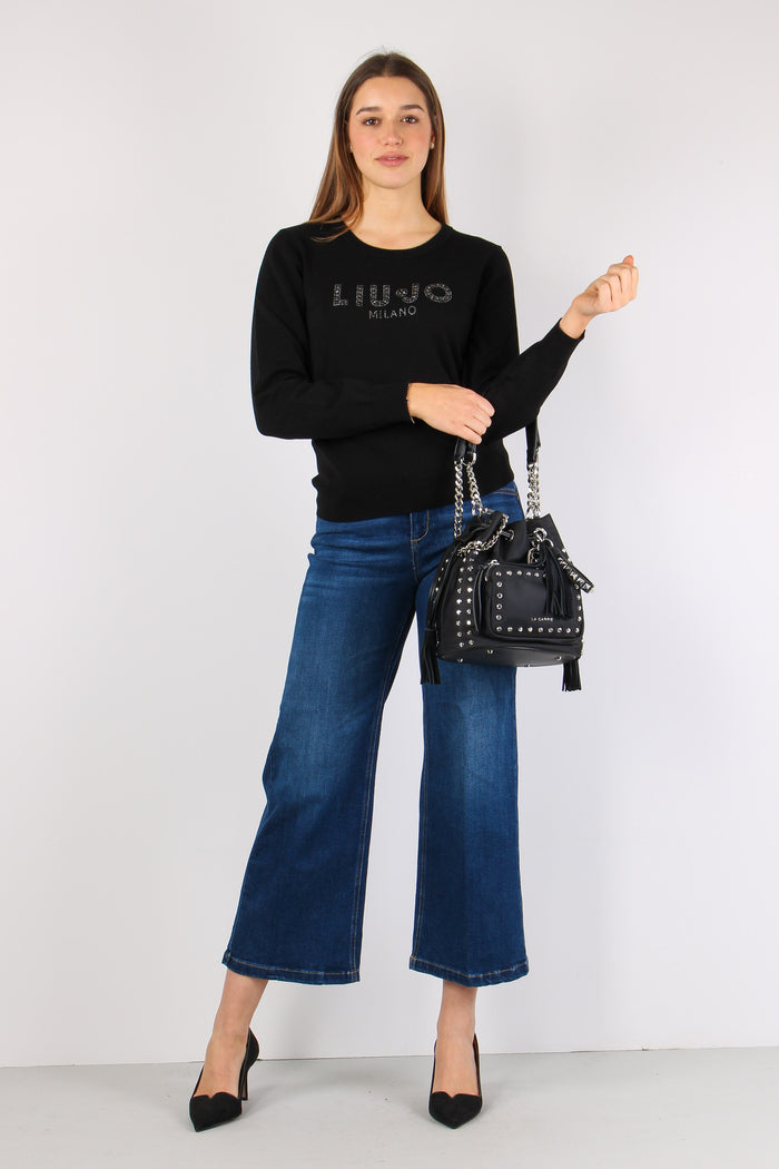 Maglia Logo Viscosa Nero