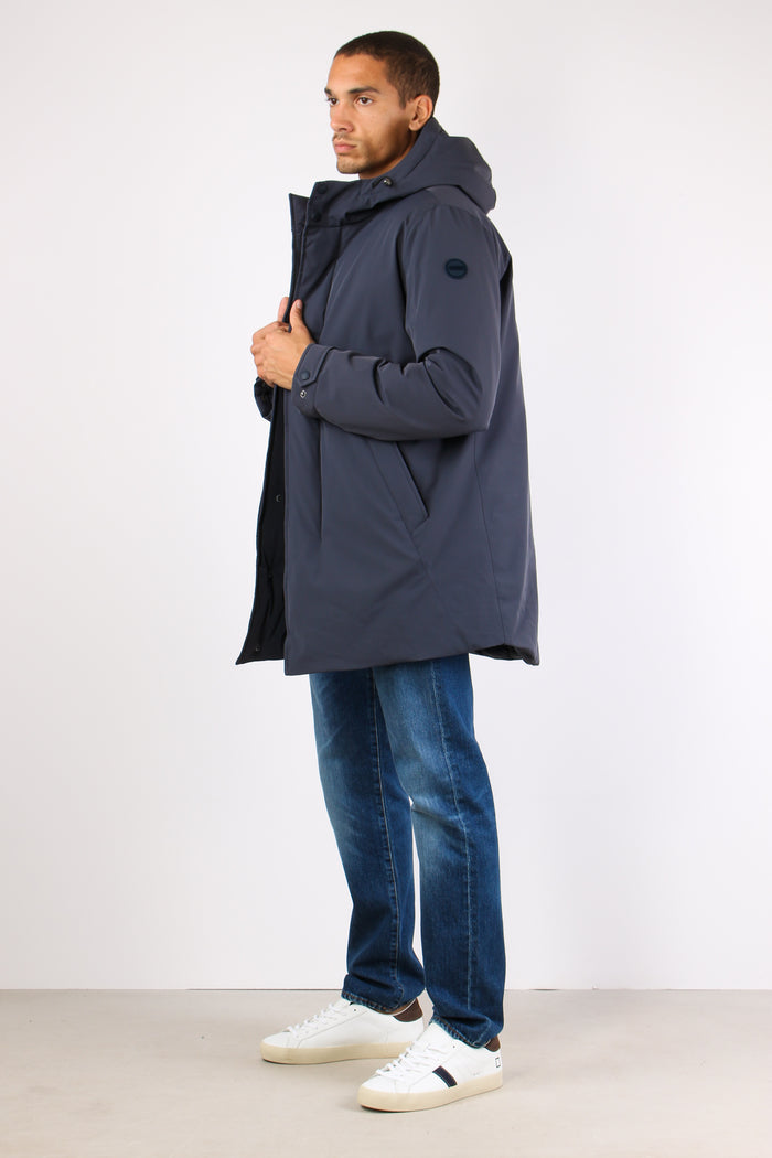 Parka Nylon Liscio Navy-9