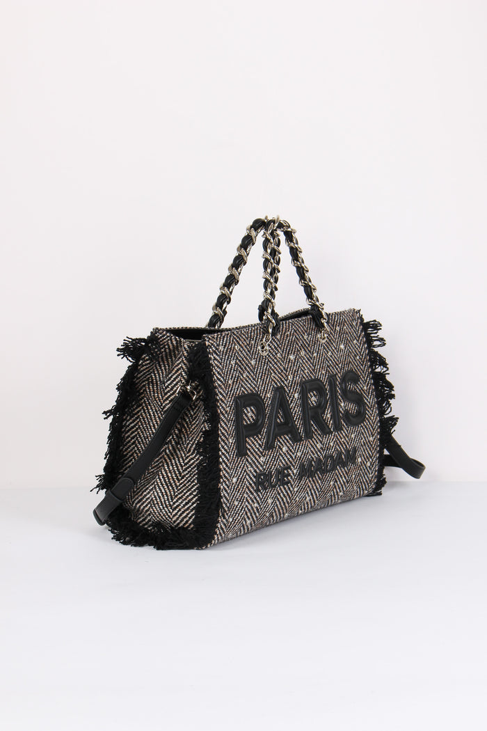 Shopping Tweed Frange Tweed Black-6