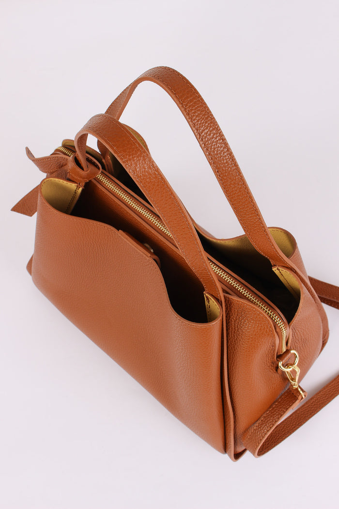 Shopping Fiocco Vera Pell Cuoio-4