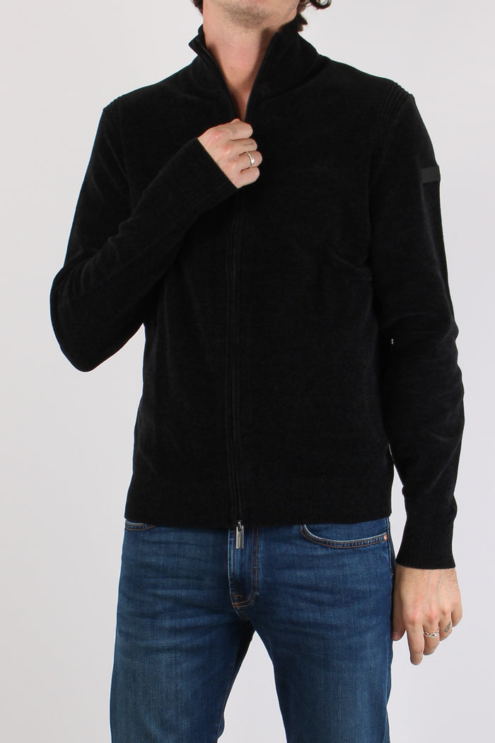 Maglia Zip Velluto Black-4