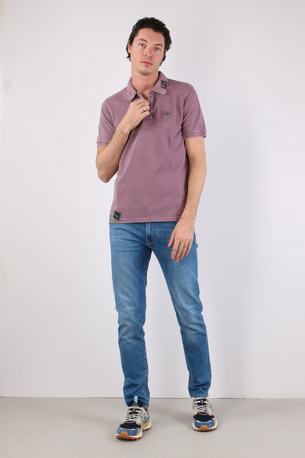 Polo Piquet Patch Prugna-2