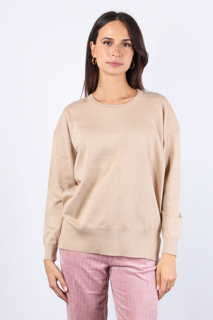 Maglia Effetto Felpa Lurex Bronzo