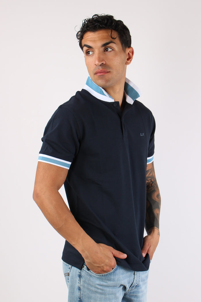 Polo Collo Bicolor Blue Navy-6
