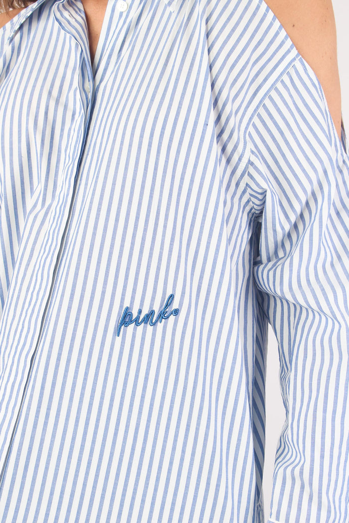 Canterno Camicia Cotone Righ Bianco/azzurro-8